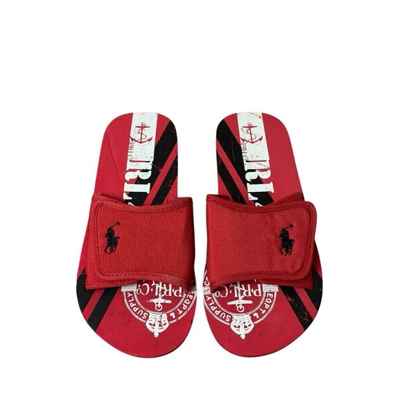 Polo Ralph Lauren Adjustable Catamaran Slide Size 5 Junior Red Sandal - Picture 1 of 16